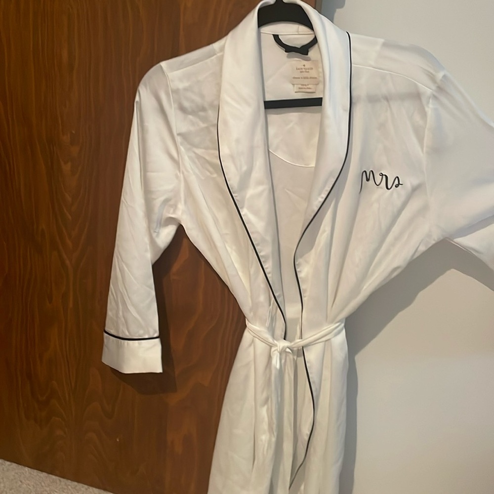 “Mrs” Robe! White with black trim